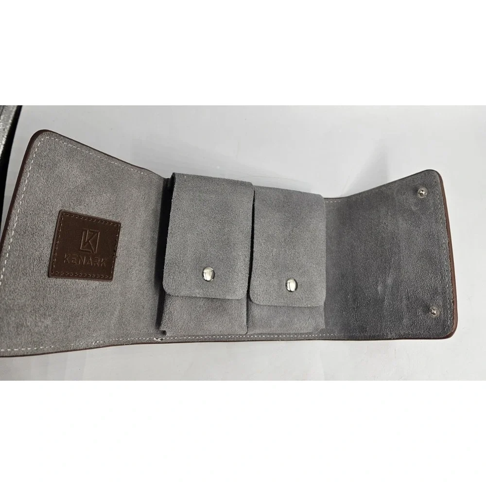 KENARK Premium Leather Watch Travel Pouch for 2 Watches - Good